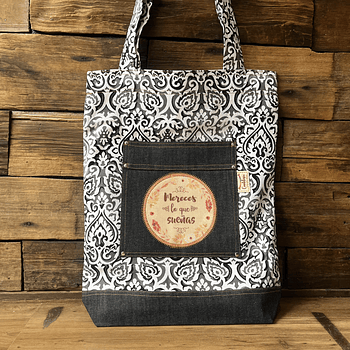 Tote Bag Mereces lo que sueñas blanco y negro