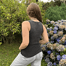 Camiseta algodon rib deslavado negro