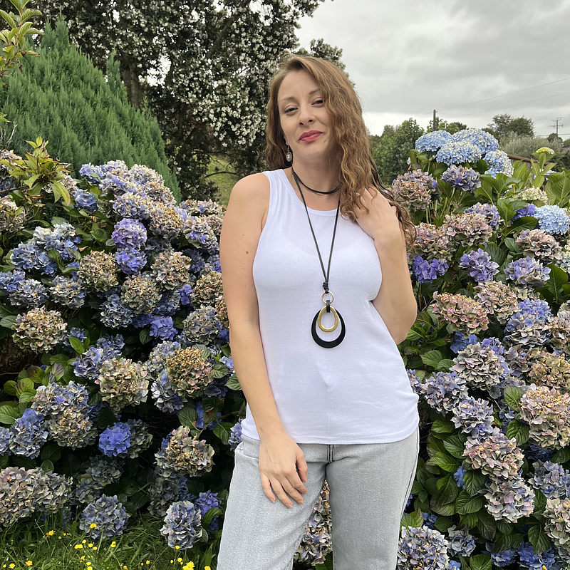 Camiseta algodon rib blanco