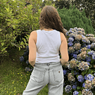 Crop Top algodon rib blanco