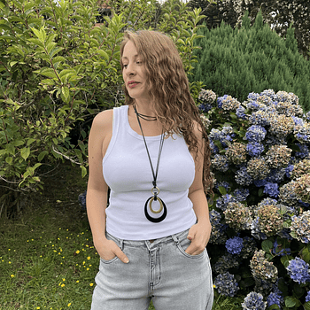 Crop Top algodon rib blanco