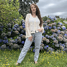 Cardigan macramé beige con botones