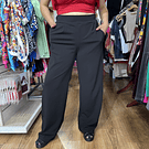 Pantalon palazzo Lilian negro con bolsillos