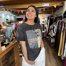 Polera Marilyn Monroe negro deslavada manga corta