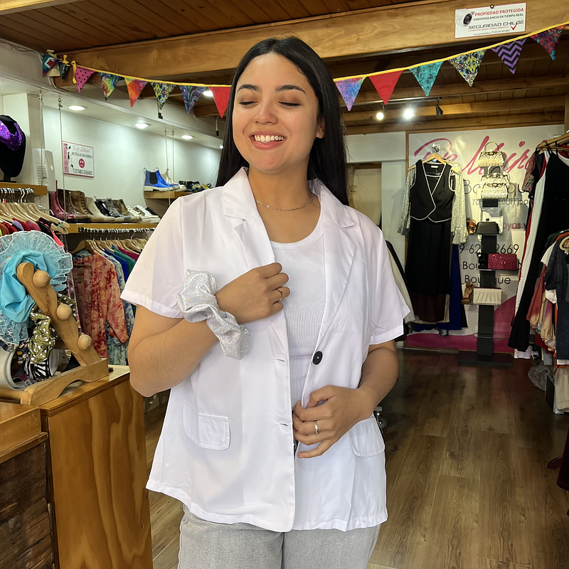 Blazer tapado blanco manga corta