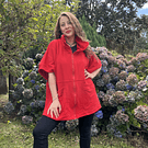 Chaqueton Ultravioleta Paty rojo corazon gris con cierre