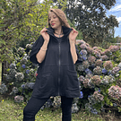 Chaqueton Ultravioleta Paty negro corazon leopardo con cierre