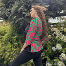 Polera Gloria velvet negro sofia verde fucsia