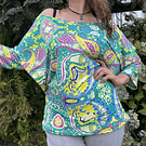 Polera Marlene lycra turquesa mandalas amarilla
