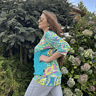 Polera Maria lycra turquesa mandalas 