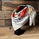 Pañuelo seda 70*70 cms gatitos puzle beige