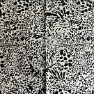 Pañuelo seda 50*50 cms blanco print negro