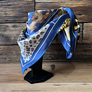 Pañuelo seda 70*70 cms mosaico animal print azul