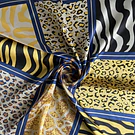 Pañuelo seda 70*70 cms mosaico animal print azul