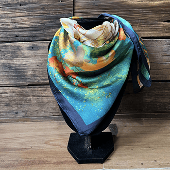 Pañuelo seda 70*70 cms jardin de otoño