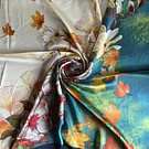 Pañuelo seda 70*70 cms jardin de otoño
