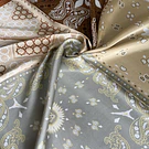 Pañuelo seda 70*70 cms mosaico tribal bordes cafe