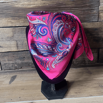 Pañuelo seda 70*70 cms fucsia paisley