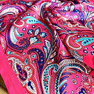 Pañuelo seda 70*70 cms fucsia paisley