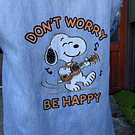 Bluson denim snoopy celeste con capucha