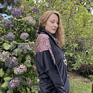 Poleron murcielago cuello velvet negro encaje brillo