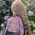 Poleron murcielago cuello velvet negro encaje brillo