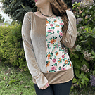 Poleron Mariela velvet beige floral