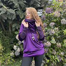 Poleron Alejandra velvet morado brillo