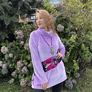 Poleron Paola velvet lila encaje negro