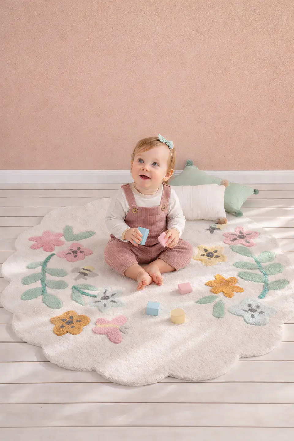 Alfombra Floral Premium BEMOR | Lana Natural 120 cm 1