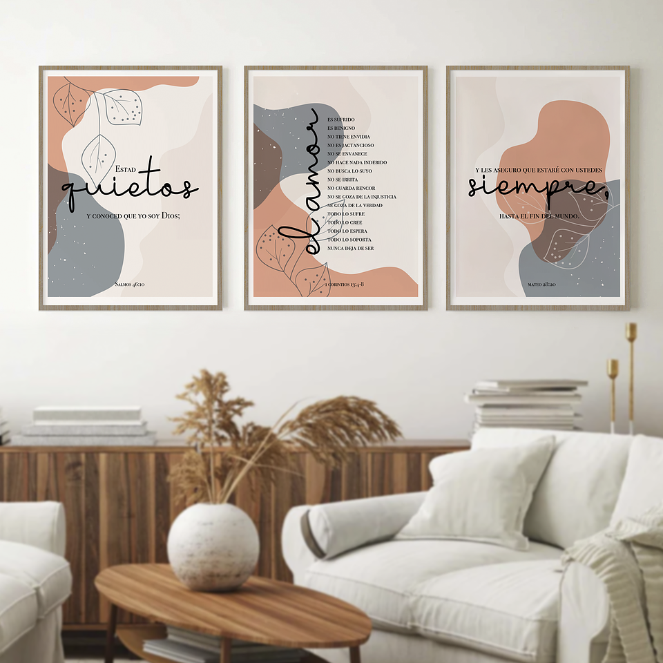 Set 3 Cuadros - quietos el amor siempre 1