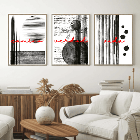 Set 3 cuadros - Camino Verdad Vida