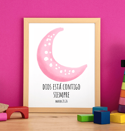 Cuadro infantil Dios está contigo