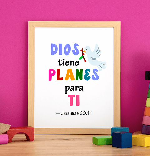 Cuadro infantil Dios tiene planes para ti