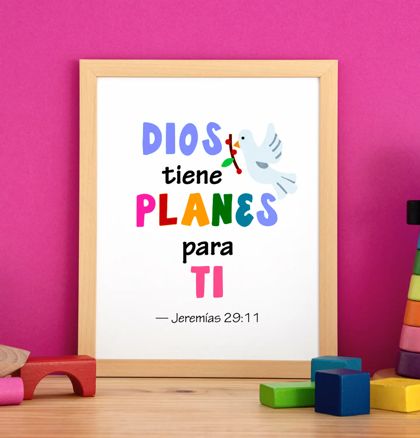 Cuadro infantil Dios tiene planes para ti 1