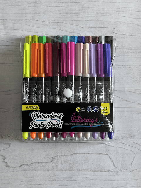 Marcadores Punta Pincel 24 colores