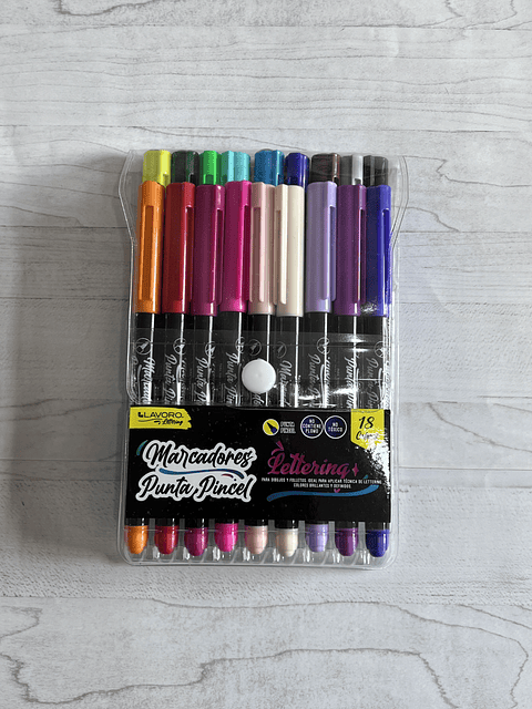 Marcadores Punta Pincel 18 colores