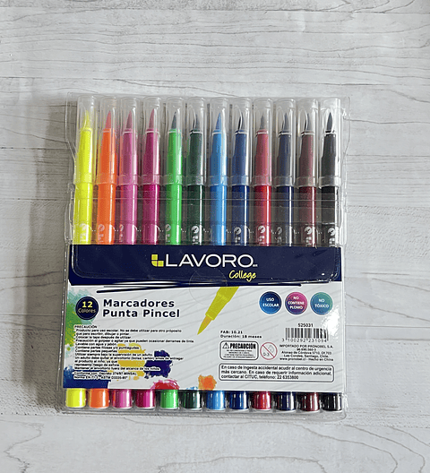 Marcadores Punta Pincel 12 colores