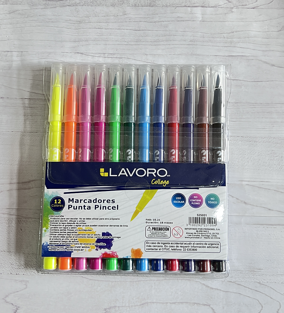 Marcadores Punta Pincel 12 colores 1