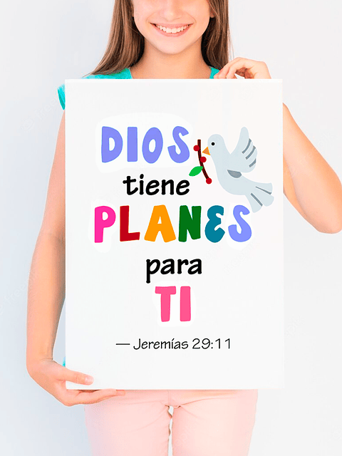 Lámina infantil Dios tiene planes para ti