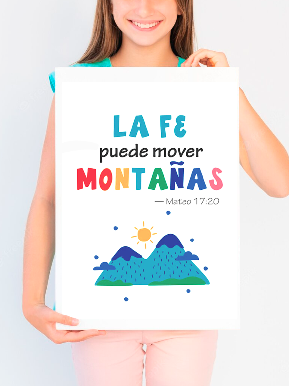 Lámina infantil la fe puede mover montañas 2