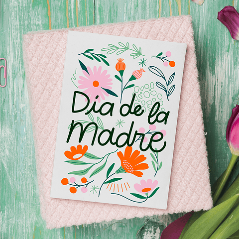 Tarjeta Flores Naranjas