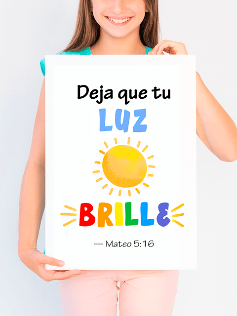 Lámina infantil deja que tu luz brille