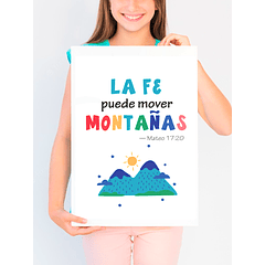 Lámina infantil la fe puede mover montañas