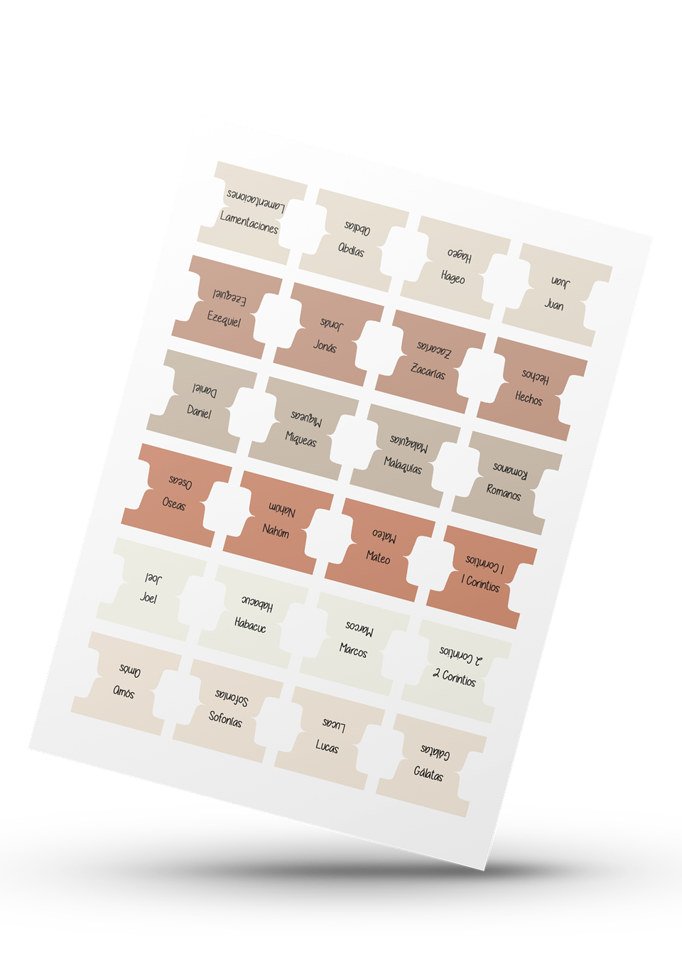 Separadores para Biblia (Tabs) Colores Tierra  1