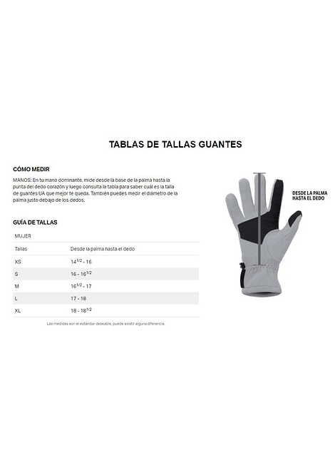 GUANTES ENTRENAMIENTO MUJER UA W Weight Lifting GL 1329327-001