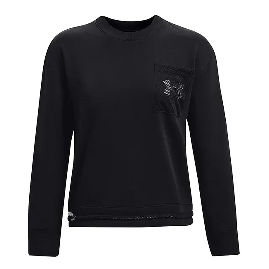 Poleron mujer UA Rival Fleece Mesch Crew 1365847-001 