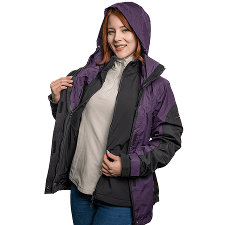 Parka 3 en 1 mujer Northland Exo Meribel Combi Plum Black 02-0226273