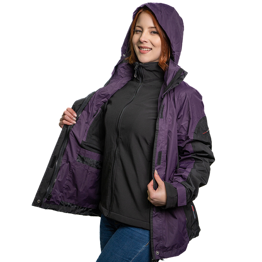 Parka 3 en 1 mujer Northland Exo Meribel Combi Plum Black 02-0226273