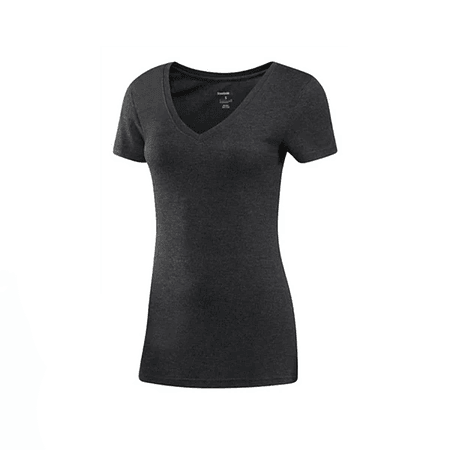 Polera Deportiva Mujer Reebok RCF Blank Z97023 Negra Cuello V